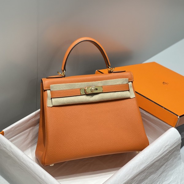 「#4001」 Hermes Orange Mini Kelly 20cm