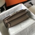 「#4101」 Hermès Elephant Grey Constance Silver Buckle Bag 19cm