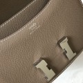 「#4101」 Hermès Elephant Grey Constance Silver Buckle Bag 19cm