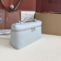 「#7076」Loro pian Extra Pocket L19 silver buckle - FAI8393 - 19x6.5x11cm - light blue