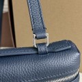 「#7077」Loro pian Extra Pocket L19 silver buckle - FAI8393 - 19x6.5x11cm - midnight blue