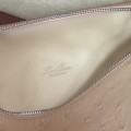 「#7080」Loro pian Extra Pocket L19 silver buckle - FAN1034 - 19x6.5x11cm - pink sand color，Ostrich pattern