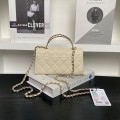「#10002」Chanel Dark Horse Kelly Long Handle Bag Lychee Cowhide 19*10*4.5cm