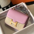 「#4103」Hermès Pink Constance Gold Buckle Bag 19cm