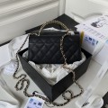 「#10006」Chanel Dark Horse Kelly Long Handle Bag Lychee Cowhide 19*10*4.5cm