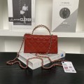 「#10008」Chanel Dark Horse Kelly Long Handle Bag Lychee Cowhide 19*10*4.5cm