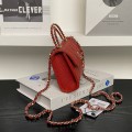 「#10008」Chanel Dark Horse Kelly Long Handle Bag Lychee Cowhide 19*10*4.5cm