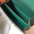 「#4104」 Hermès Green Constance Gold Buckle Bag 19cm