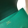 「#4104」 Hermès Green Constance Gold Buckle Bag 19cm