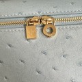 「#7086」Loro pian Extra Pocket L19 gold buckle- FAI8393 - 19x6.5x11cm - blue clear color,Ostrich skin 「#7086」Loro pian Extra Pocket L19 gold buckle- FAI8393 - 19x6.5x11cm - blue clear color,Ostrich skin