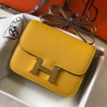 「#4105」 Hermès Yellow Constance Gold Buckle Bag 19cm