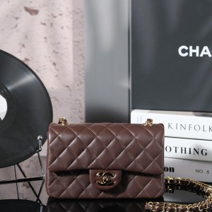 「#10025」Chanel Coffee Brown Classic Flap 20cm