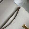「#4107」Hermès White Constance Gold Buckle Bag 19cm