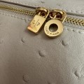 「#7092」Loro pian Extra Pocket L19 gold buckle - FAN1034 - 19x6.5x11cm - light beige，Ostrich skin