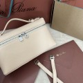 「#7093」Loro pian Extra Pocket L19 silver buckle - FAI8393 - 19x6.5x11cm - Pink sand