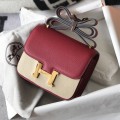 「#4108」 Hermès Red Constance Gold Buckle Bag 19cm