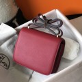 「#4108」 Hermès Red Constance Gold Buckle Bag 19cm