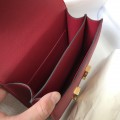 「#4108」 Hermès Red Constance Gold Buckle Bag 19cm