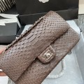 「#10029」Chanel South African python leather custom model with full deerskin lining 01112 25.5*7*16CM