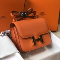 「#4109」 Hermès Orange Constance Gold Buckle Bag 19cm 「#4109」 Hermès Orange Constance Gold Buckle Bag 19cm