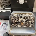 「#10034」Chanel South African python leather custom model with full deerskin lining 01112 25.5*7*16CM