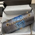 「#10037」Chanel South African python leather custom model with full deerskin lining 01112 25.5*7*16CM