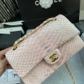 「#10038」Chanel South African python leather custom model with full deerskin lining 01112 25.5*7*16CM