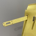 「#4110」Hermès Chicken Yellow Silver Buckle Birkin Bag 25cm
