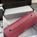 「#10041」Chanel South African python leather custom model with full deerskin lining 01112 25.5*7*16CM