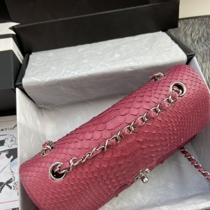 「#10041」Chanel South African python leather custom model with full deerskin lining 01112 25.5*7*16CM