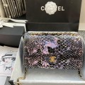 「#10042」Chanel South African python leather custom model with full deerskin lining 01112 25.5*7*16CM