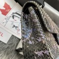 「#10042」Chanel South African python leather custom model with full deerskin lining 01112 25.5*7*16CM