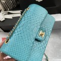 「#10043」Chanel South African python leather custom model with full deerskin lining 01112 25.5*7*16CM