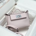 「#4111」 Hermès Fantasy Purple Silver Buckle Mini Kelly Bag 20cm