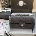 「#10047」Chanel South African python leather custom model with full deerskin lining 01112 25.5*7*16CM