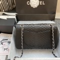 「#10047」Chanel South African python leather custom model with full deerskin lining 01112 25.5*7*16CM