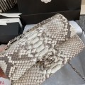 「#10048」Chanel South African python leather custom model with full deerskin lining 01112 25.5*7*16CM
