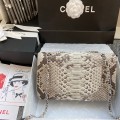 「#10048」Chanel South African python leather custom model with full deerskin lining 01112 25.5*7*16CM