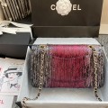 「#10050」Chanel South African python leather custom model with full deerskin lining 01112 25.5*7*16CM