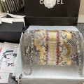 「#10051」Chanel South African python leather custom model with full deerskin lining 01112 25.5*7*16CM