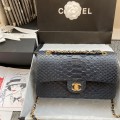 「#10052」Chanel South African python leather custom model with full deerskin lining 01112 25.5*7*16CM