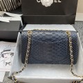 「#10052」Chanel South African python leather custom model with full deerskin lining 01112 25.5*7*16CM