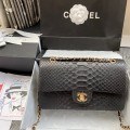 「#10053」Chanel South African python leather custom model with full deerskin lining 01112 25.5*7*16CM