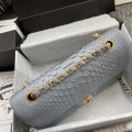 「#10054」Chanel South African python leather custom model with full deerskin lining 01112 25.5*7*16CM