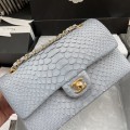 「#10054」Chanel South African python leather custom model with full deerskin lining 01112 25.5*7*16CM