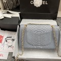 「#10054」Chanel South African python leather custom model with full deerskin lining 01112 25.5*7*16CM
