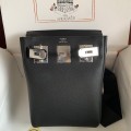 「#4112」Hermès black HAC A DOS 18*8*25.5cm