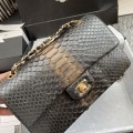 「#10059」Chanel South African python leather custom model with full deerskin lining 01112 25.5*7*16CM