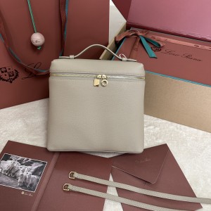 「#7100」Loro pian Extra Pocket L23.5 gold buckle - FAM6491 - 21✖️23.5✖️8cm - Light frankincense