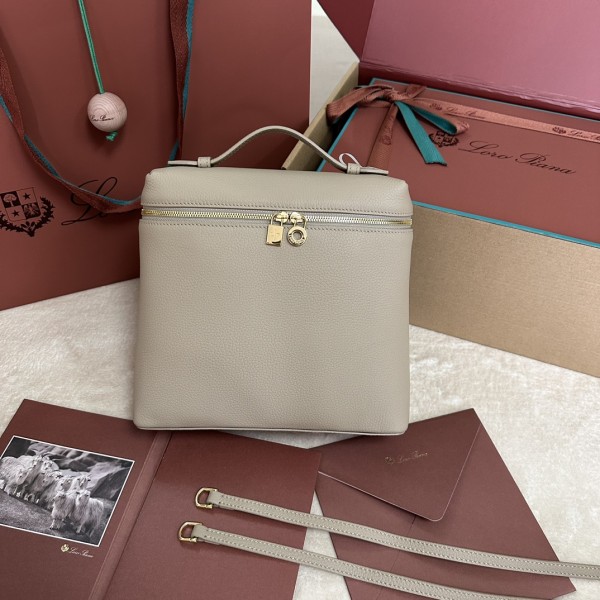 「#7100」Loro pian Extra Pocket L23.5 gold buckle - FAM6491 - 21✖️23.5✖️8cm - Light frankincense